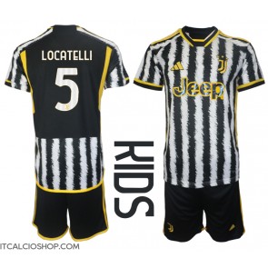 Juventus Manuel Locatelli #5 Prima Maglia Bambino 2023-24 Manica Corta (+ Pantaloni corti)